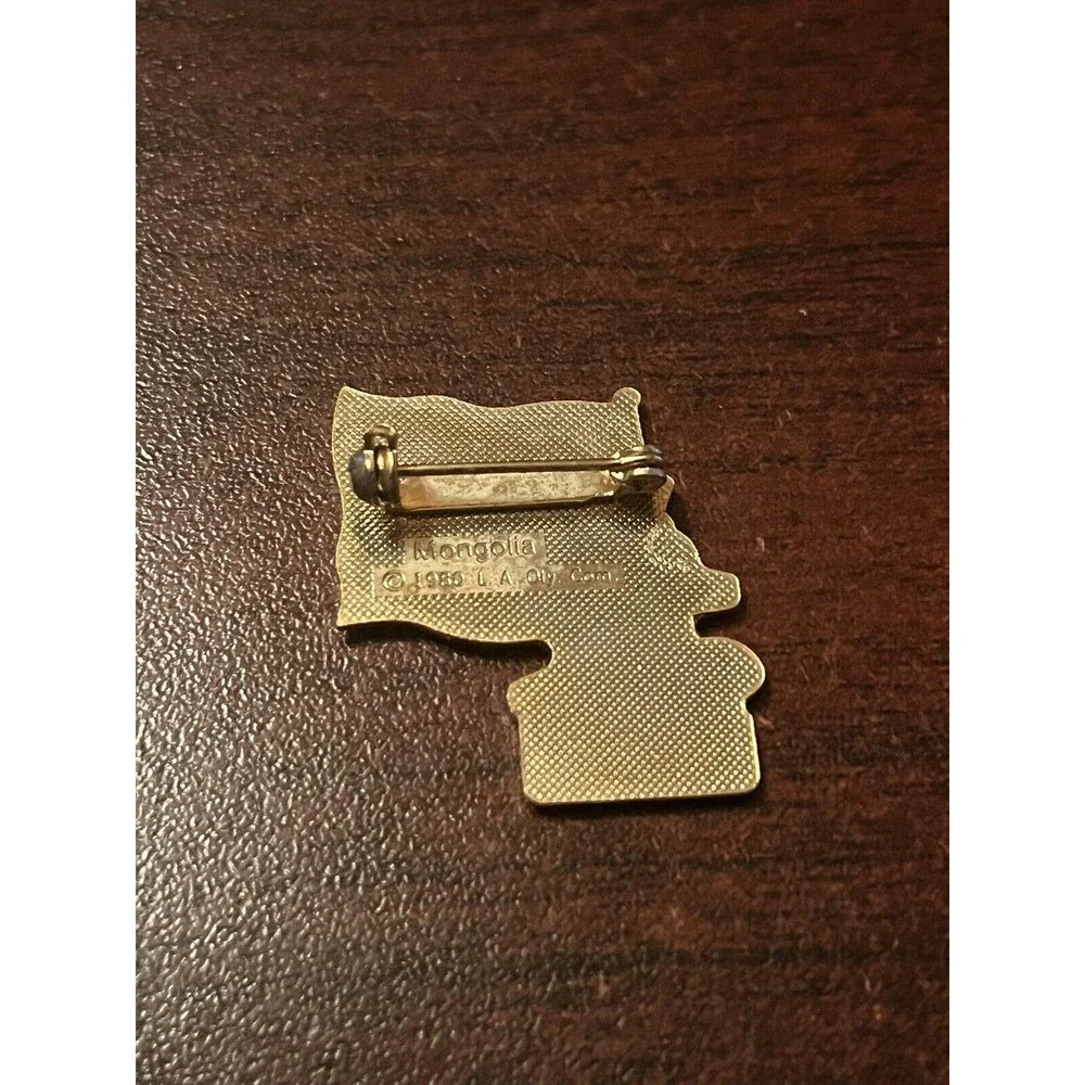 Vintage 1984 Los‎ Angeles Olympics Coca Cola Sam Eagle Mongolia Flag Lapel Pin